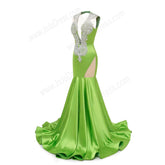 Sexy Maxi Fit and Flare Formal Prom Dress with Plunging Neckline and Open Back EN5805